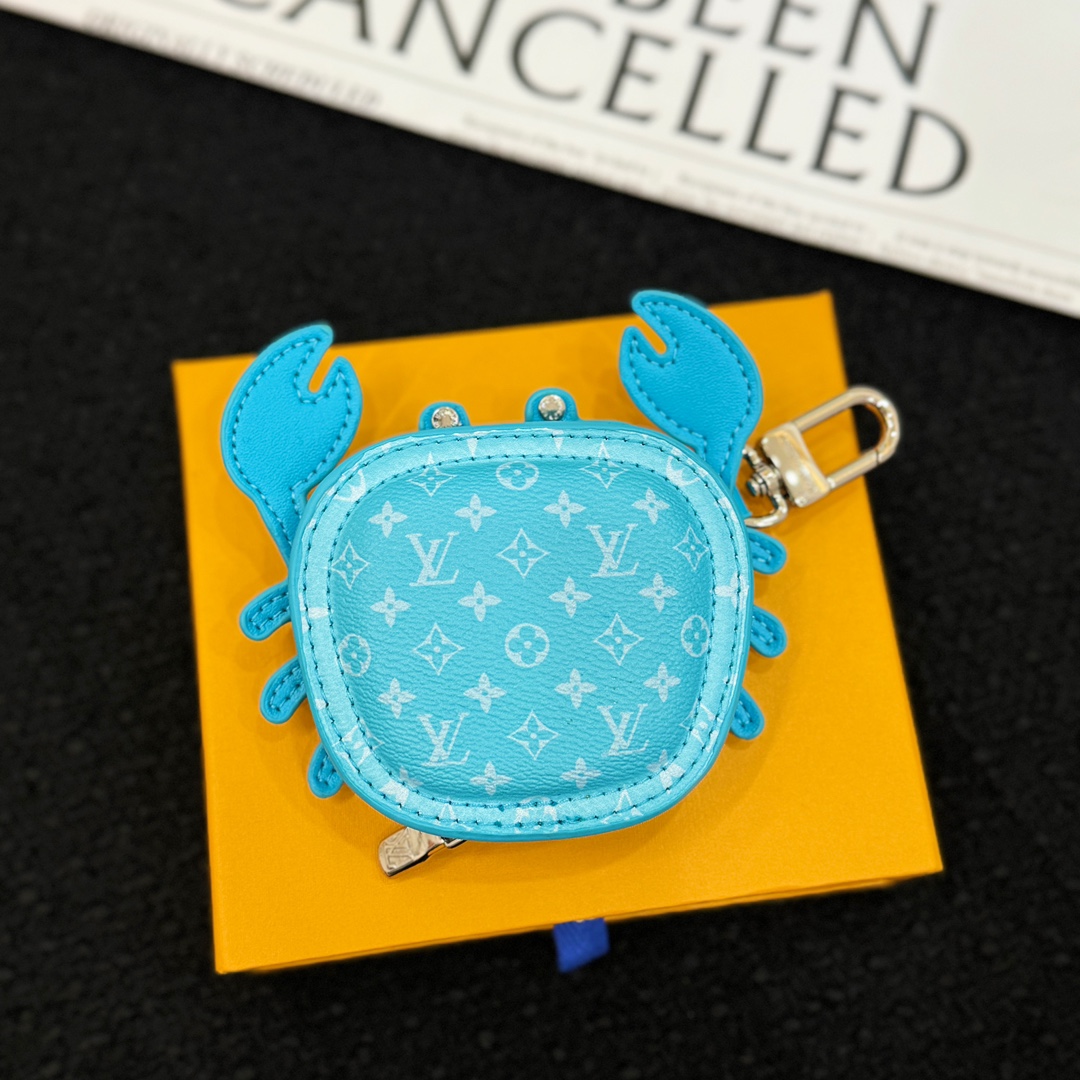 LV Indigo Blue Crab Bag Charm M02217